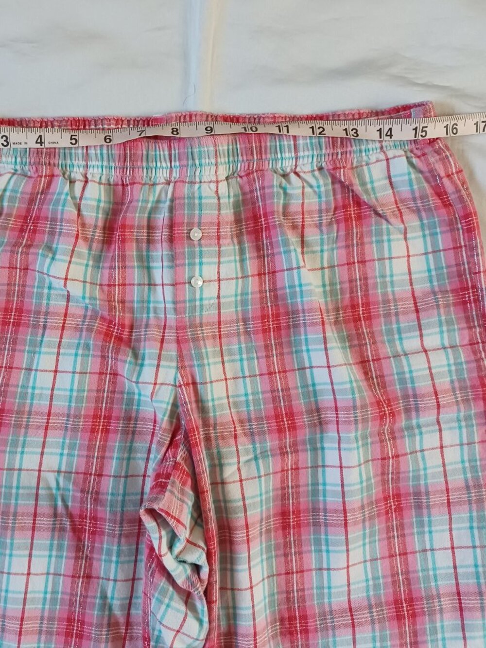 VS Victoria's Secret Womens Pajamas Set Flannel Pink Plaid Long Sleeve Size M - Picture 14 of 15